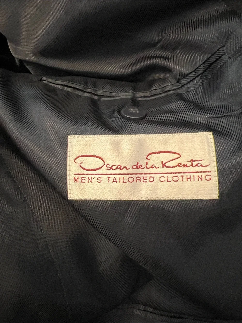 Oscar de la Renta Men's Classic Navy Blazer - Elegant Two-Button Sport Coat